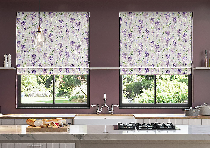 Wisteria Silk, Violet - Twist&Fit Roman Blind - Image 3